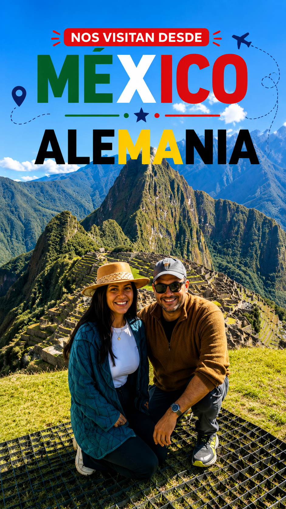 Viajeros de México y Alemania en Machu Picchu